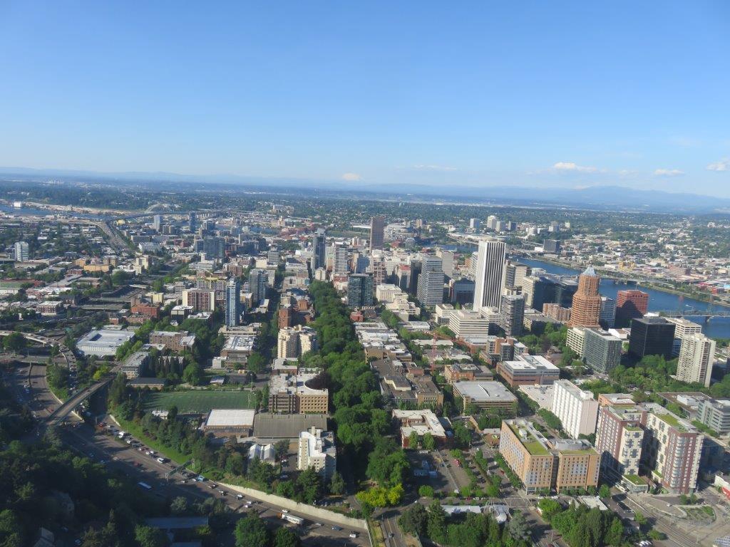 Portland park blocks from Oregon Helicopters